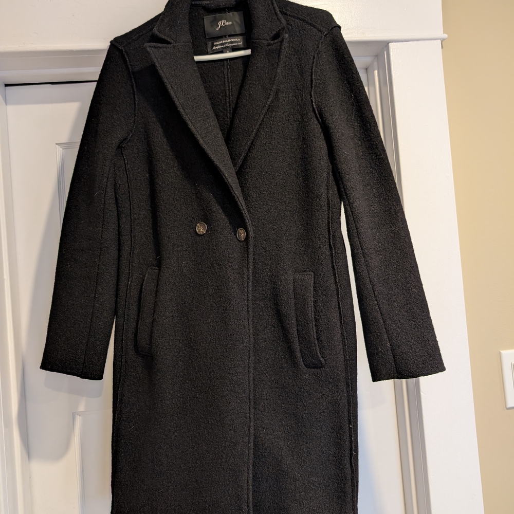 J. Crew Women's Double-Breasted Black Trench Coat